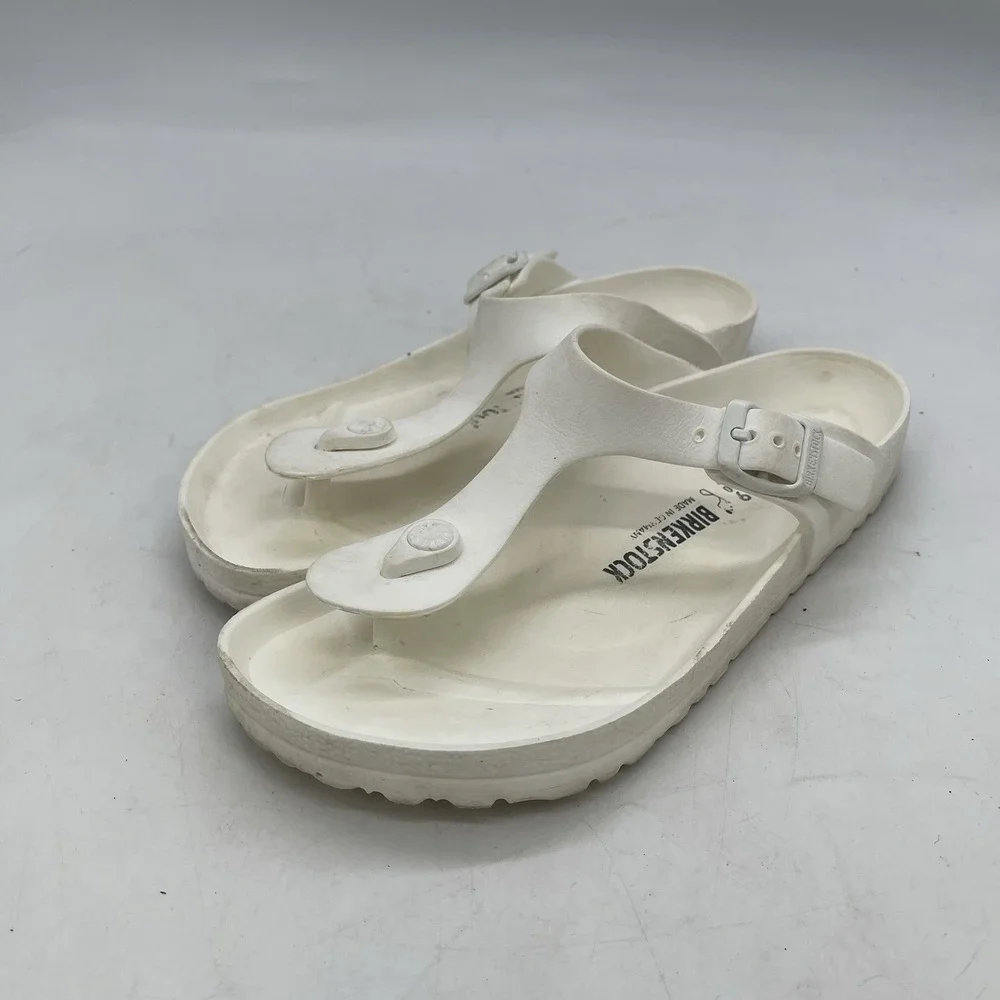 Birkenstock Gizeh EVA Shoes Mens 6 Womens 8 Regular Fit White Casual Slip On